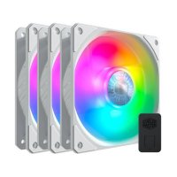 Kit Cooler FAN com 3 Unidades Cooler Master Sickleflow 120, ARGB, White Edition - MFX-B2DW-183PA-R1