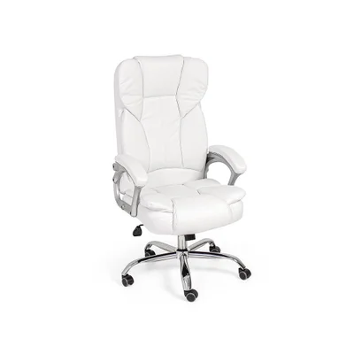 Cadeira De Escritório Presidente Europa Base Giratória - Branca