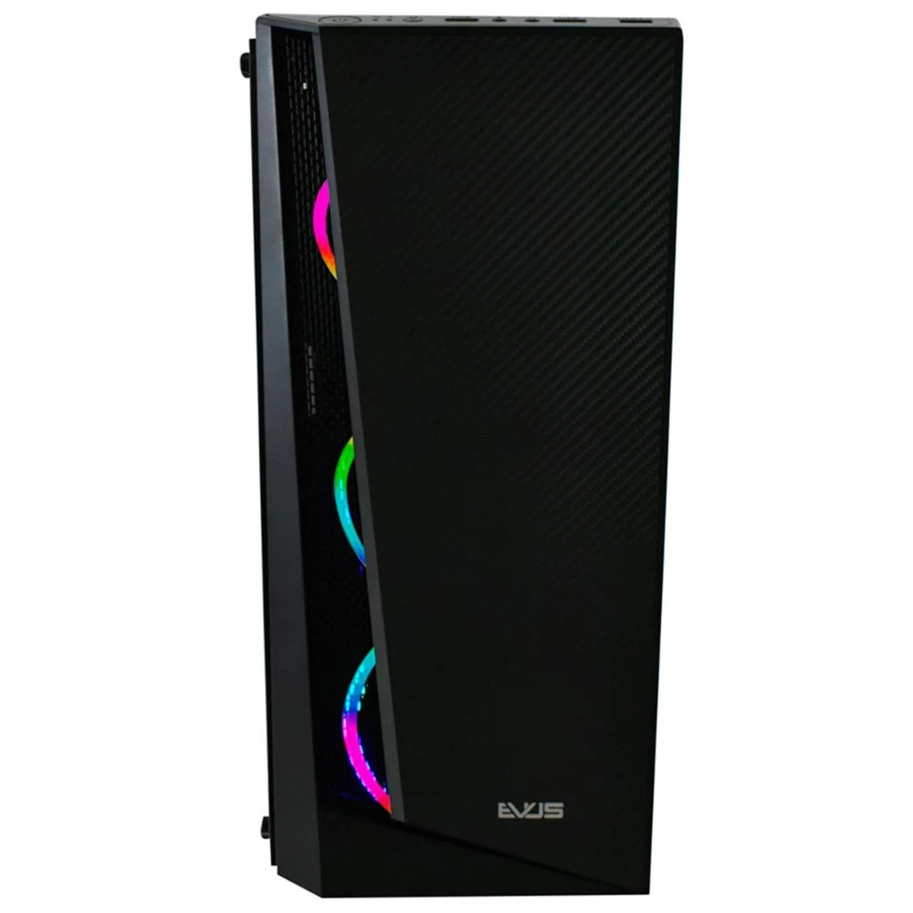 Gabinete Gamer, Evus, Ev-g15, Lateral Em Vidro Temperado, 3 Coolers Rgb Inclusos Gabinete Gamer, Evus, Ev-g15, Lateral Em Vidro Temperado, 3 Coolers Rgb Inclusos