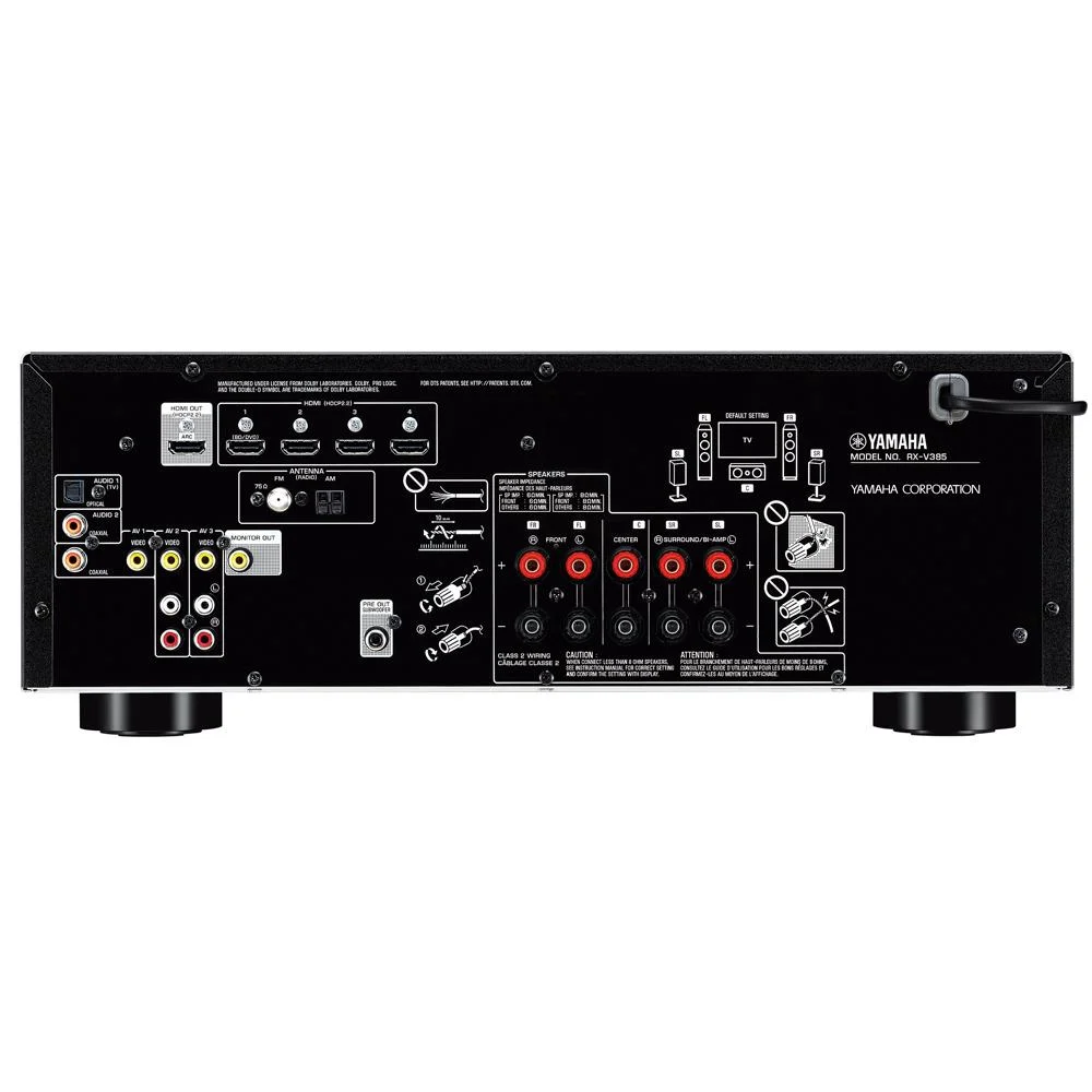 Receiver Yamaha RXV385 51 Canais 4K KaBuM