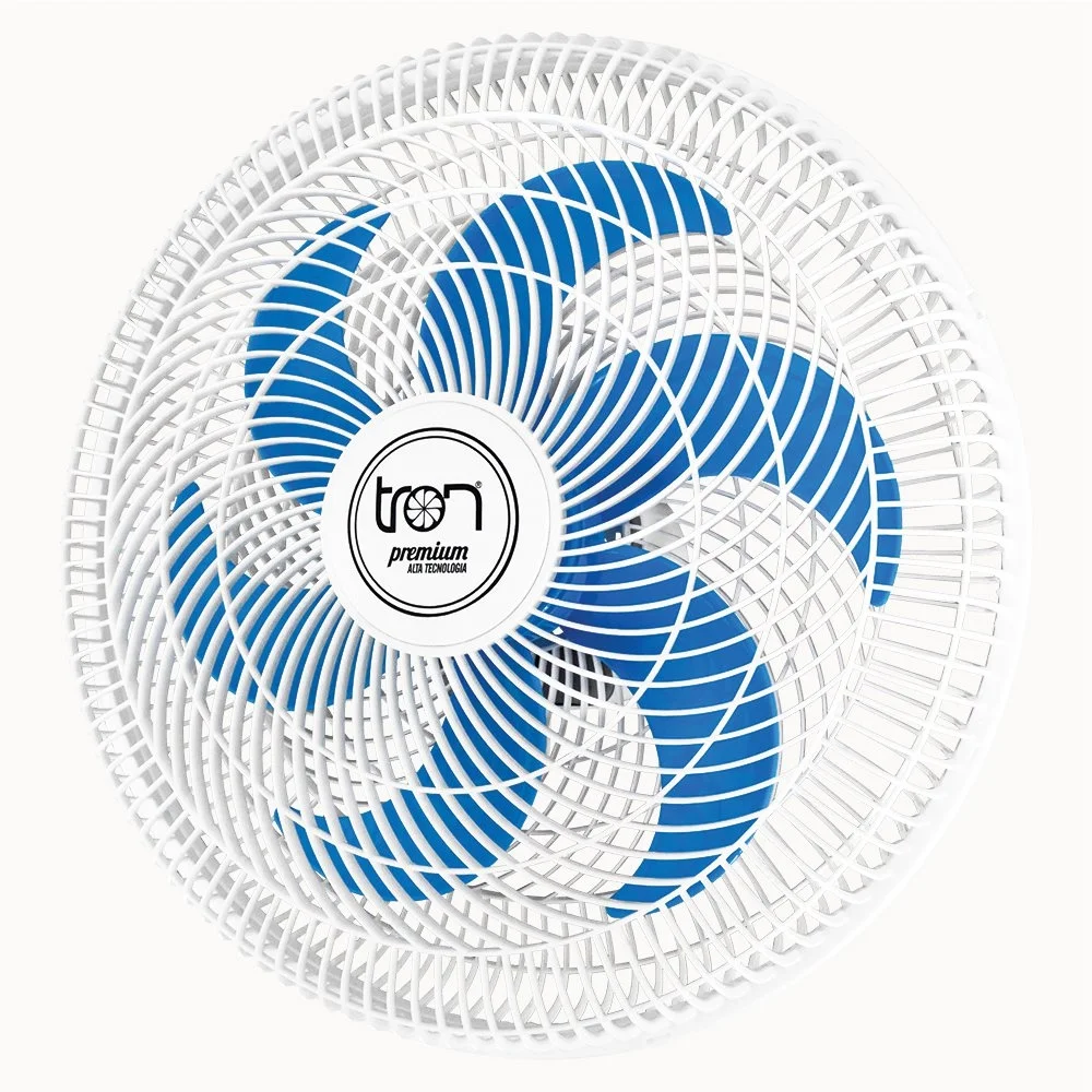 Ventilador Maggie Parede Branco Oscilante 127v Pás Azul