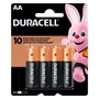 Pilha Alcalina AA Duracell, 4 Unidades - MN1500
