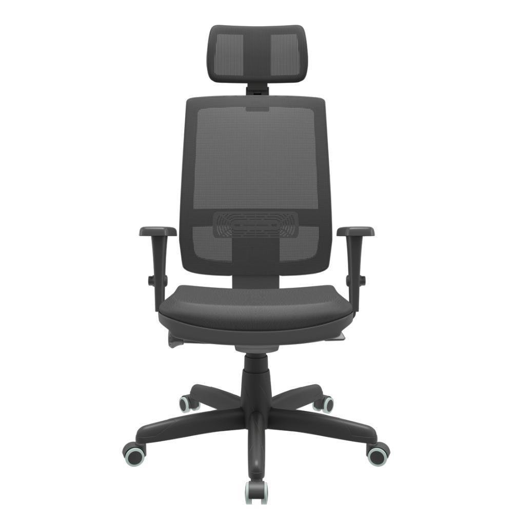 Cadeira Office Plaxmetal Presidente Brizza Preta