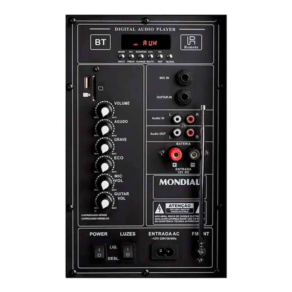 Caixa Amplificada Mondial Cm-550, Entradas USB/sd/aux E Para Microfone, Rádio Fm, Bluetooth, 550w Rms Caixa Amplificada Mondial Cm-550, Entradas USB/sd/aux E Para Microfone, Rádio Fm, Bluetooth, 550w Rms