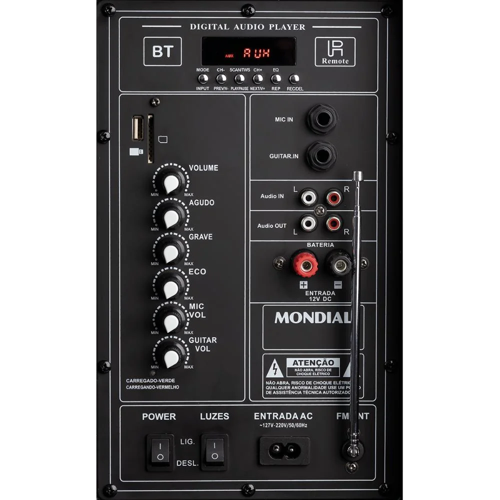 Caixa Amplificada Mondial Cm-550, Entradas USB/sd/aux E Para Microfone, Rádio Fm, Bluetooth, 550w Rms Caixa Amplificada Mondial Cm-550, Entradas USB/sd/aux E Para Microfone, Rádio Fm, Bluetooth, 550w Rms