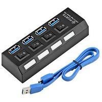 HUB Knup USB 3.0, Com 4 Portas, High Speed, 5 Gbps, Com Teclas ON/OFF