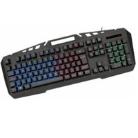 Teclado Semi-mecânico Gamer Kmex Spartacus, LED RGB, Anti-Ghosting, ABNT2, Preto - Kb-a328