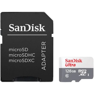 Cartão De Memória SanDisk, 128GB, MicroSD Classe 10, 100MB/s Ultra
