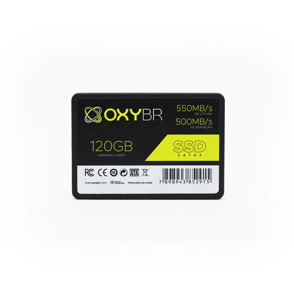 SSD 120GB Oxybr, Sata 3, Leitura 550Mb/s E Gravação 450Mb/s SSD 120GB Oxybr, Sata 3, Leitura 550Mb/s E Gravação 450Mb/s