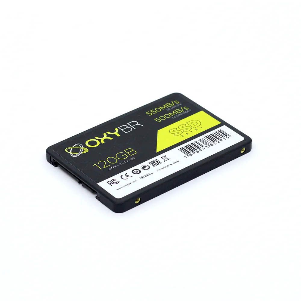 SSD 120GB Oxybr, Sata 3, Leitura 550Mb/s E Gravação 450Mb/s SSD 120GB Oxybr, Sata 3, Leitura 550Mb/s E Gravação 450Mb/s