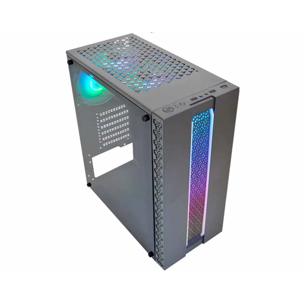 Gabinete Gamer K-mex Kratos Cg-42tp, Painel Fita LED RGB, USB 2.0, Preto - Cg42tprh001cb0x Gabinete Gamer K-mex Kratos Cg-42tp, Painel Fita LED RGB, USB 2.0, Preto - Cg42tprh001cb0x