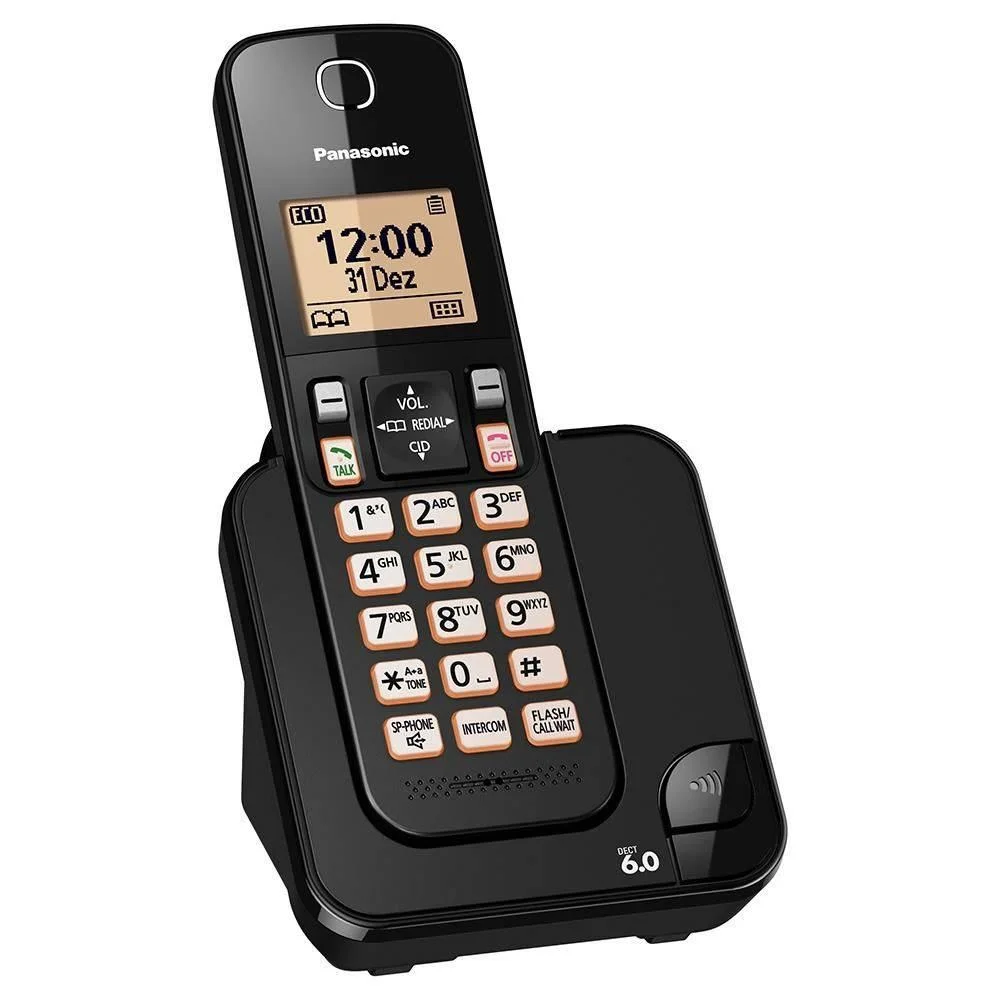 Telefone Sem Fio Panasonic, Display De 1,6'', Viva-voz, Identificador De Chamadas, Preto - Kx-tgc350lbb Telefone Sem Fio Panasonic, Display De 1,6'', Viva-voz, Identificador De Chamadas, Preto - Kx-tgc350lbb