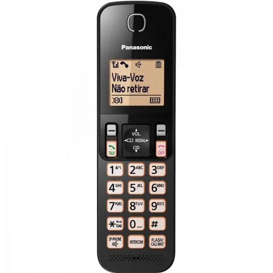 Telefone Sem Fio Panasonic, Display De 1,6'', Viva-voz, Identificador De Chamadas, Preto - Kx-tgc350lbb Telefone Sem Fio Panasonic, Display De 1,6'', Viva-voz, Identificador De Chamadas, Preto - Kx-tgc350lbb