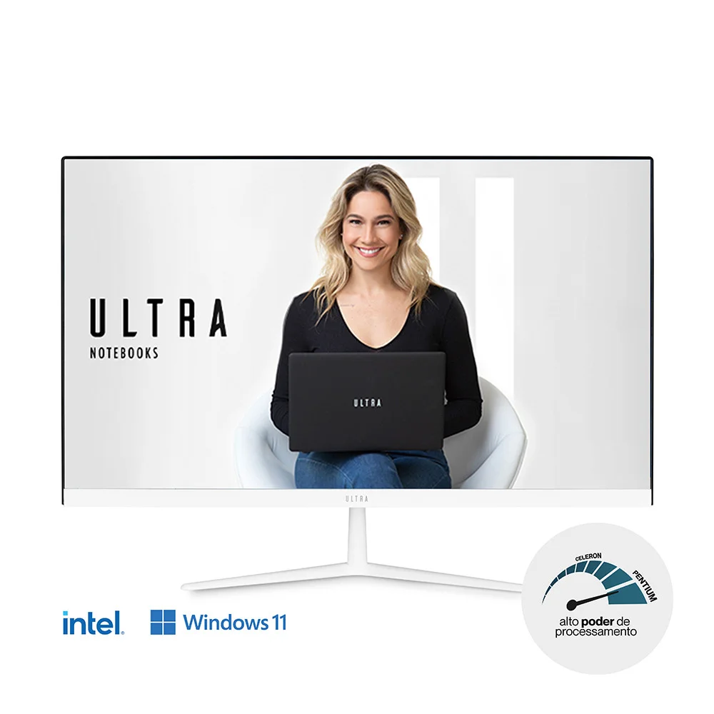 "Computador All In One Ultra UB830, 23.8"" Full HD, Intel Celeron N4020 Dual-Core (até 2.80GHz), 4GB RAM, SSD 120GB, Windows 11 Home, Branco" - view 2