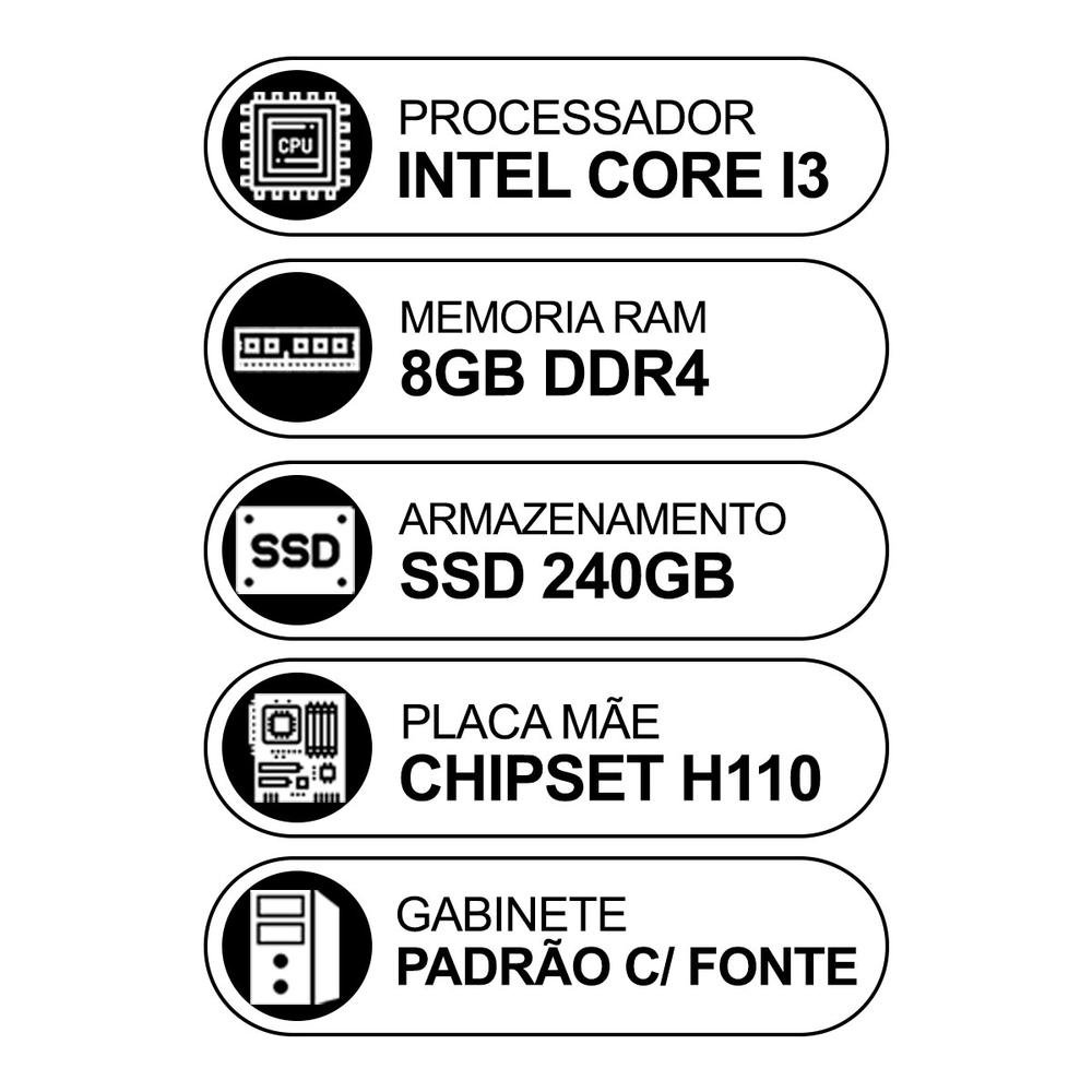 Computador Desktop I3 SSD 240GB KaBuM