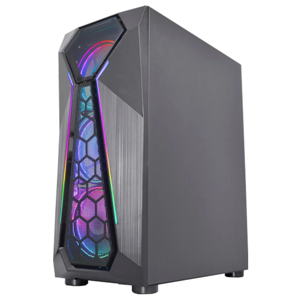 Gabinete K-Mex Warlock, Mid-Tower, RGB, Lateral Em Vidro Temperado, C/ Fita De LED - CGA1D4RH0010B0X