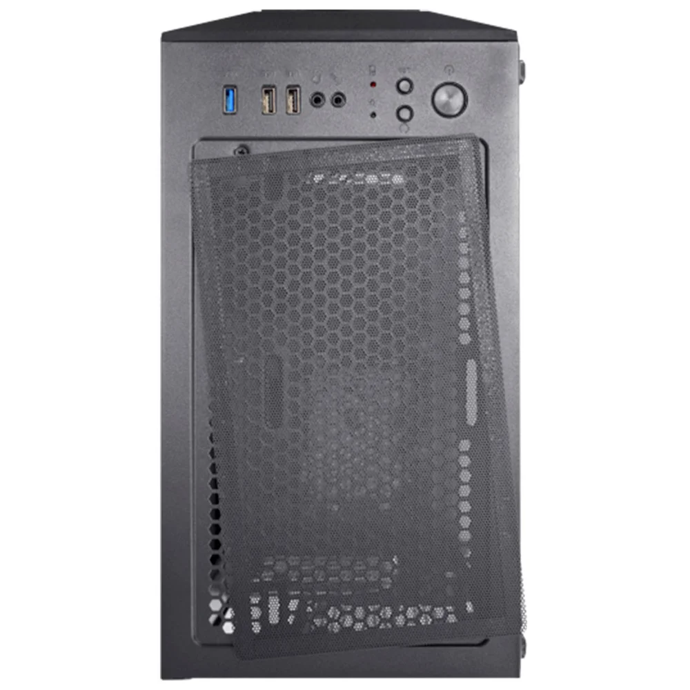 Gabinete K-Mex Warlock, Mid-Tower, RGB, Lateral Em Vidro Temperado, C/ Fita De LED - CGA1D4RH0010B0X