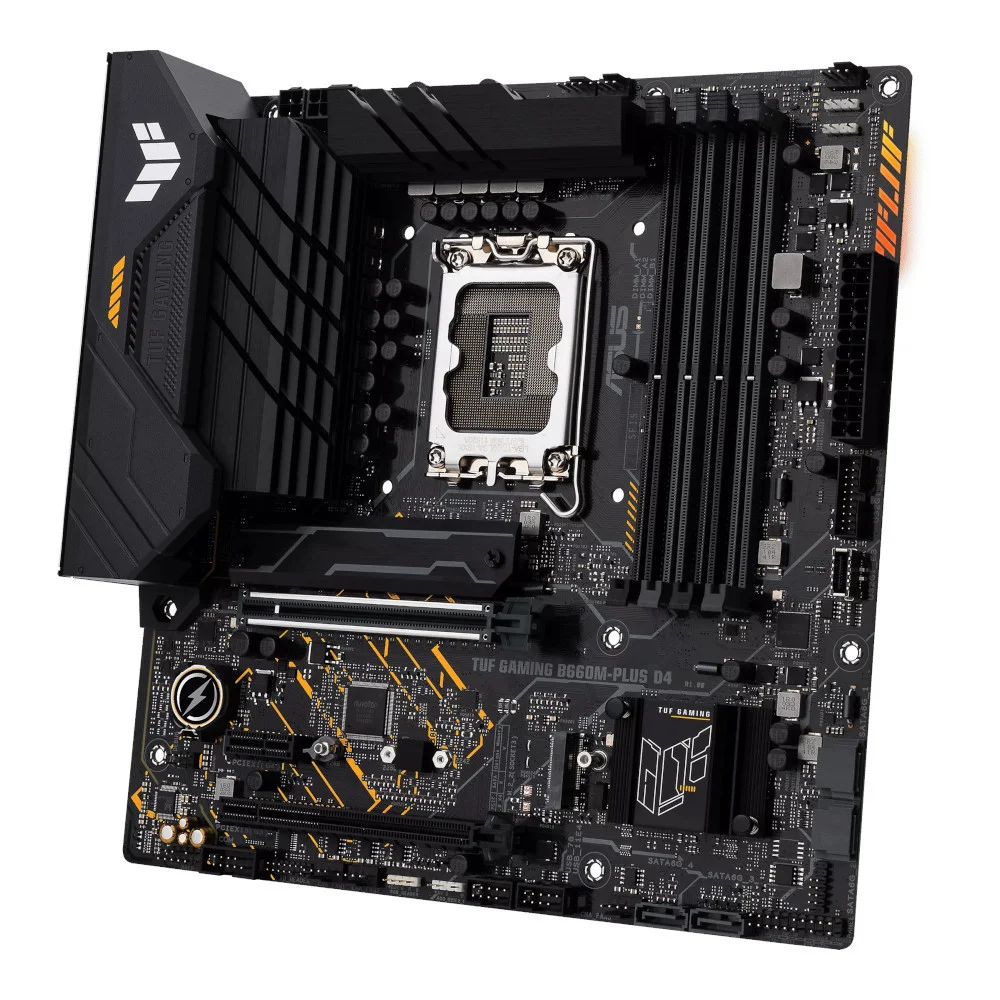 Placa-Mãe Asus TUF Gaming Plus D4, Intel 1700 B660M, mATX, 4xDDR4 - 90MB1940-C1BAY0 Placa-Mãe Asus TUF Gaming Plus D4, Intel 1700 B660M, mATX, 4xDDR4 - 90MB1940-C1BAY0