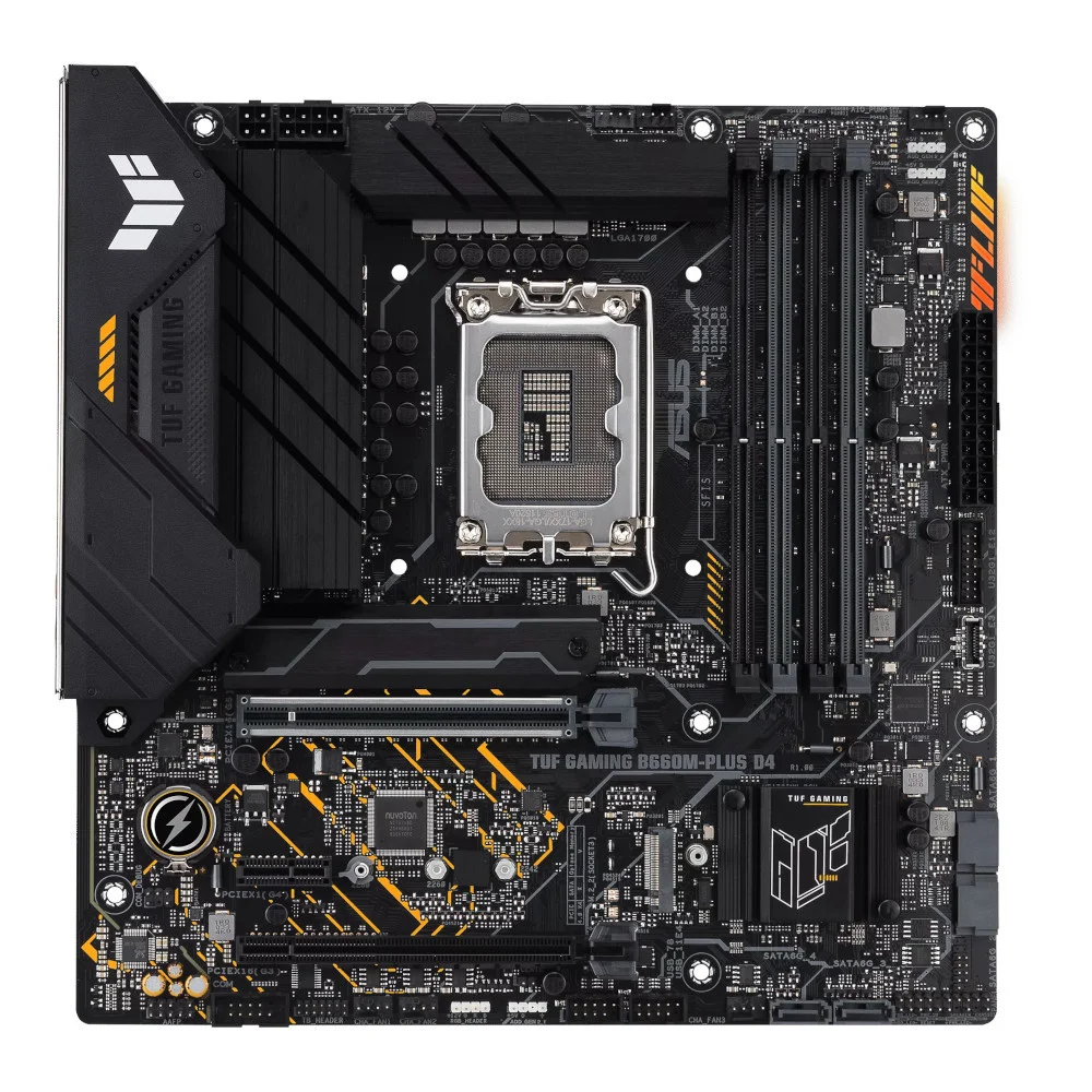 Placa-Mãe Asus TUF Gaming Plus D4, Intel 1700 B660M, mATX, 4xDDR4 - 90MB1940-C1BAY0 Placa-Mãe Asus TUF Gaming Plus D4, Intel 1700 B660M, mATX, 4xDDR4 - 90MB1940-C1BAY0