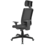 Cadeira Office Plaxmetal Presidente Brizza NR17, até 110 kg, Mecanismo Relax, Assento Poliéster, Apoio De Cabeça, Preta - Plaxmetal