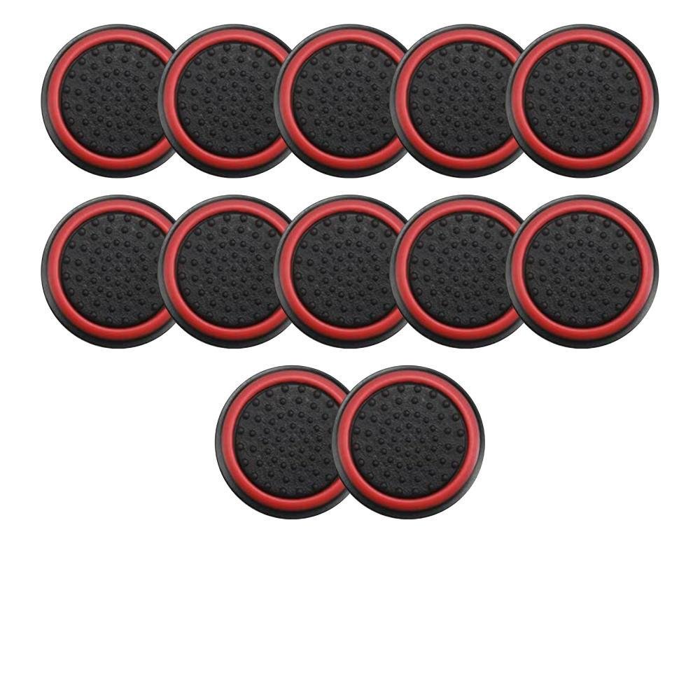 6 Pares De Grips P/ Controle Anti Derrapante Silicone Botão Analógico Do Joystick Cor: Vermelho