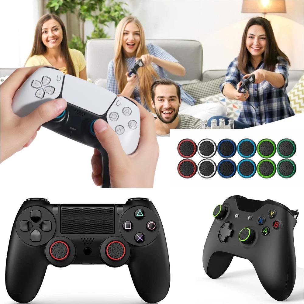 4 Pares De Grips P/ Controle Anti Derrapante Silicone Botão Analógico Do Joystick Cor: Verde Claro.
