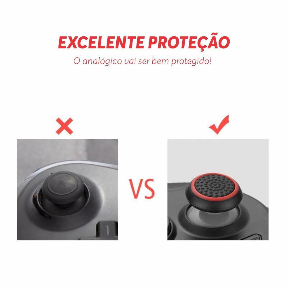 4 Pares De Grips P/ Controle Anti Derrapante Silicone Botão Analógico Do Joystick Cor: Verde Claro.
