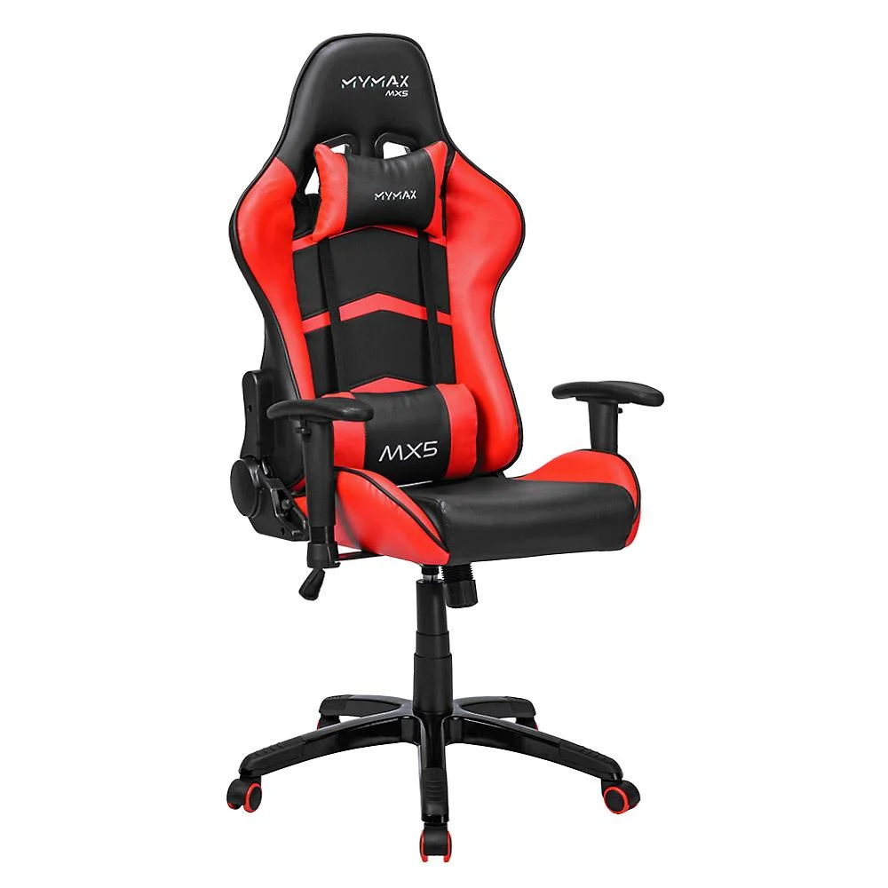 Cadeira Gamer Mymax Mx5, Até 150 Kg, Giratória, Preta e Vermelha Cadeira Gamer Mymax Mx5, Até 150 Kg, Giratória, Preta e Vermelha
