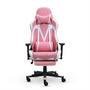 Cadeira Gamer XT Racer Viking, Com Apoio de Pés, Reclinável, Ergonômica, Couro Sintético, Rosa e Branco