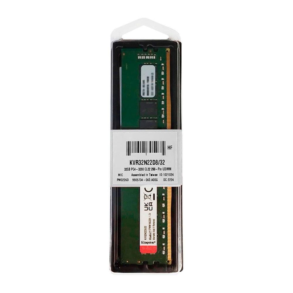 Memória Kingston HyperX, 32GB, 3200MHz, DDR4, CL22 - KVR32N22D8/32 Memória Kingston HyperX, 32GB, 3200MHz, DDR4, CL22 - KVR32N22D8/32