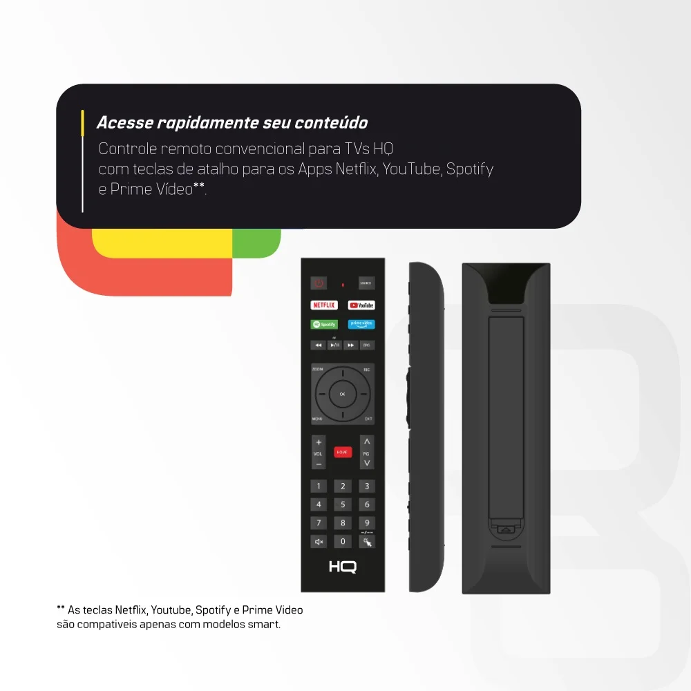 Smart Tv 43 Polegadas, HQ, LED, Ultra HD, Conversor Digital, 2 HDMI, 2 USB, Wi-Fi - HQSTV43NK-66524 Smart Tv 43 Polegadas, HQ, LED, Ultra HD, Conversor Digital, 2 HDMI, 2 USB, Wi-Fi - HQSTV43NK-66524