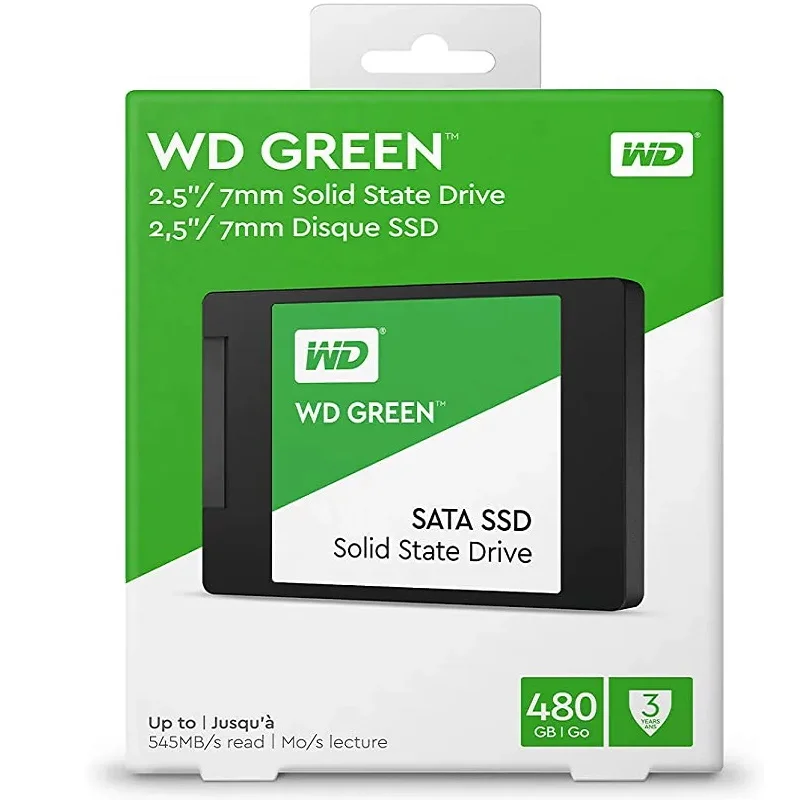 SSD 480GB WD Green, SATA 3 2.5 Pol, Leitura 545 MBps E Gravação 430MBps - Wds480g3g0a
