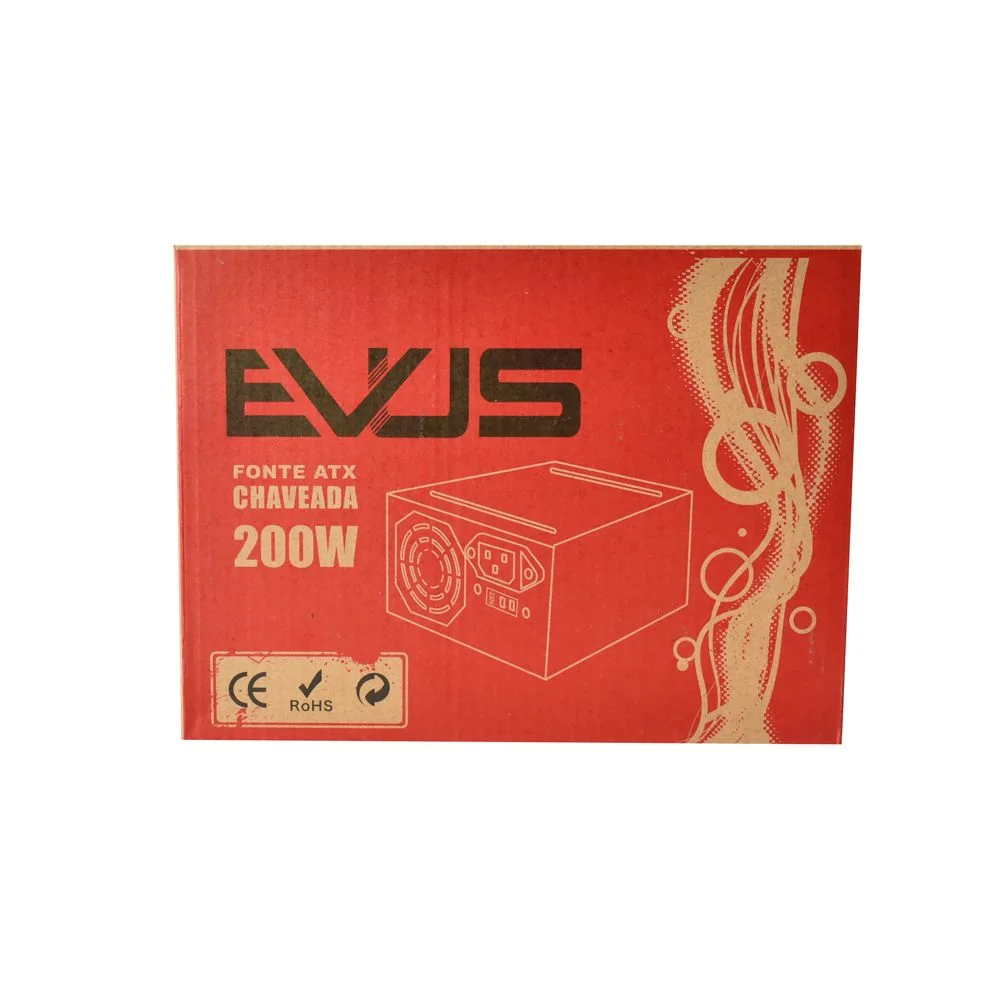 Fonte Evus, 200W Real, 20/24P, 2 SATA, Com Cabo De Força E Caixa - FT-200W Fonte Evus, 200W Real, 20/24P, 2 SATA, Com Cabo De Força E Caixa - FT-200W