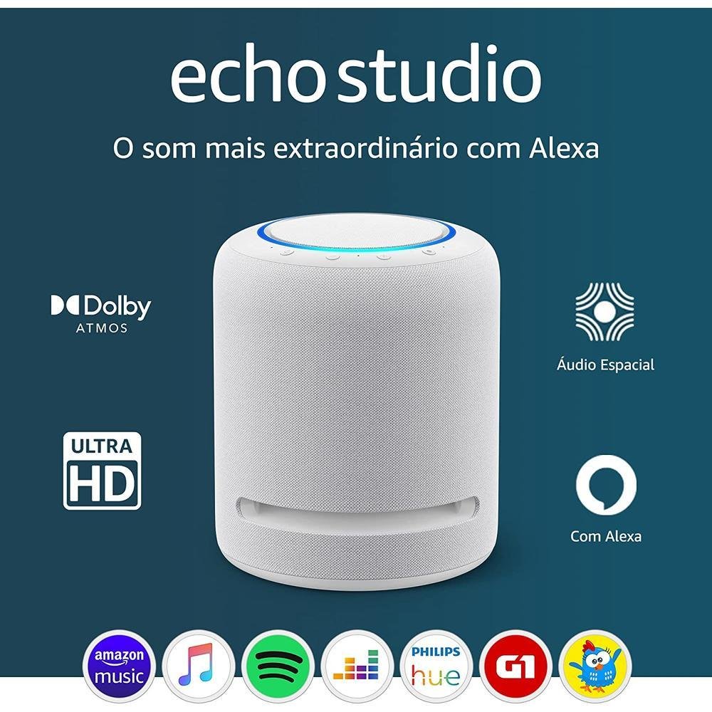Echo Studio Amazon Com Alexa Smart Áudio KaBuM