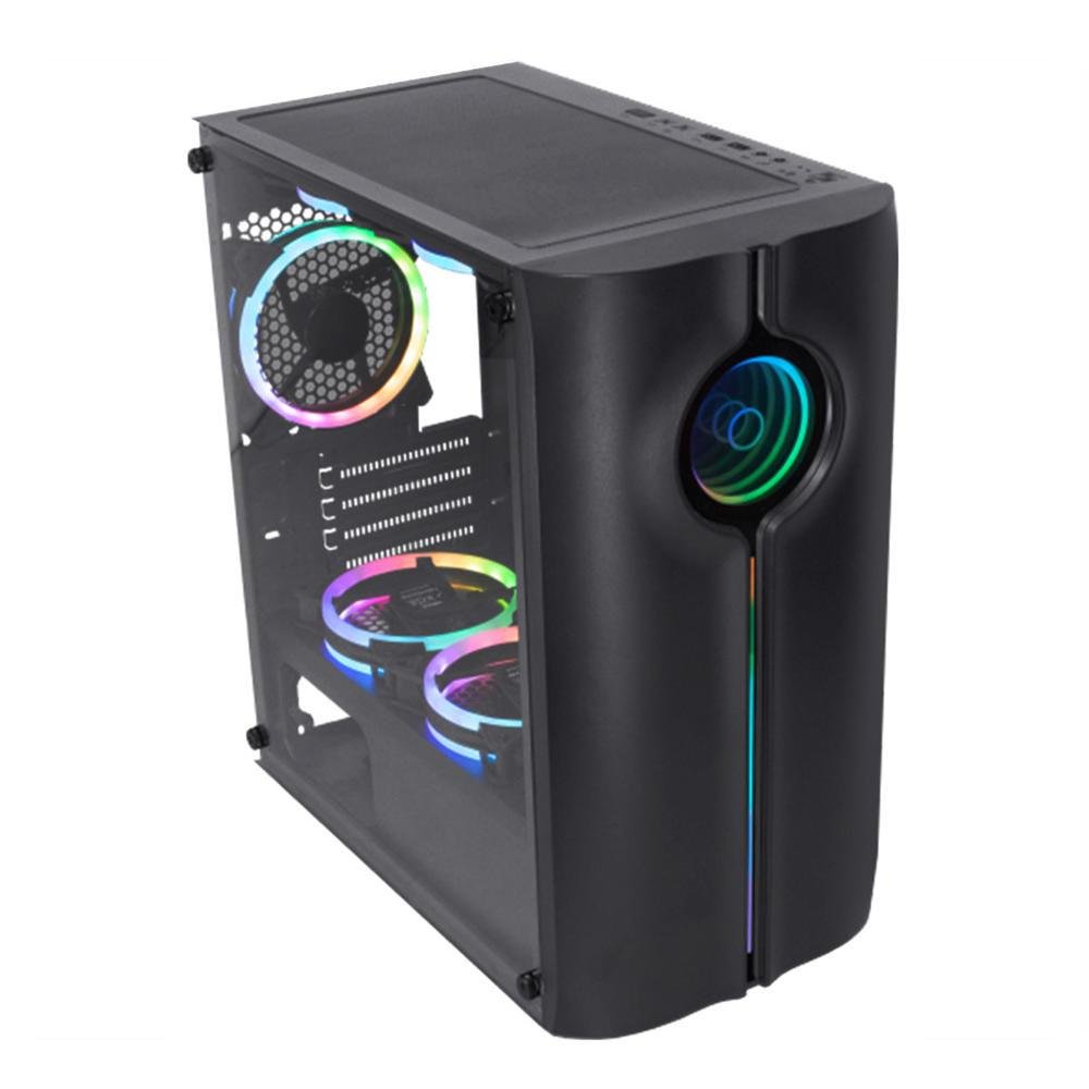 Gabinete Gamer K-mex Reactor Infinite Ii Cg-01me, USB 2.0, Led RGB, Preto - Cg01merh0010b0x Gabinete Gamer K-mex Reactor Infinite Ii Cg-01me, USB 2.0, Led RGB, Preto - Cg01merh0010b0x