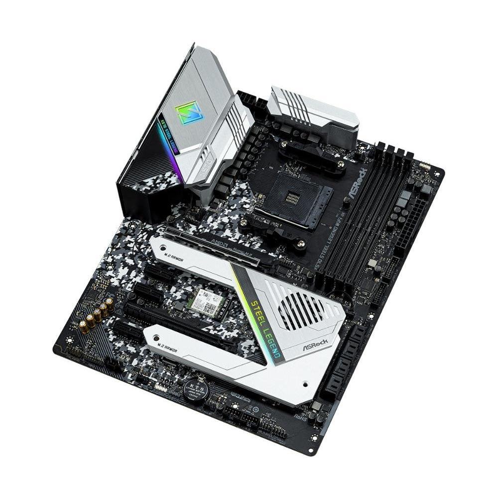 CPU AMDRyzen75700G ASRockX570SteelLegend PlacaMe Asrock X570 Steel Legend KaBuM