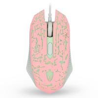 Mouse Gamer Evolut Com Fio, 1200 DPI, Rosa Claro Iluminação RGB