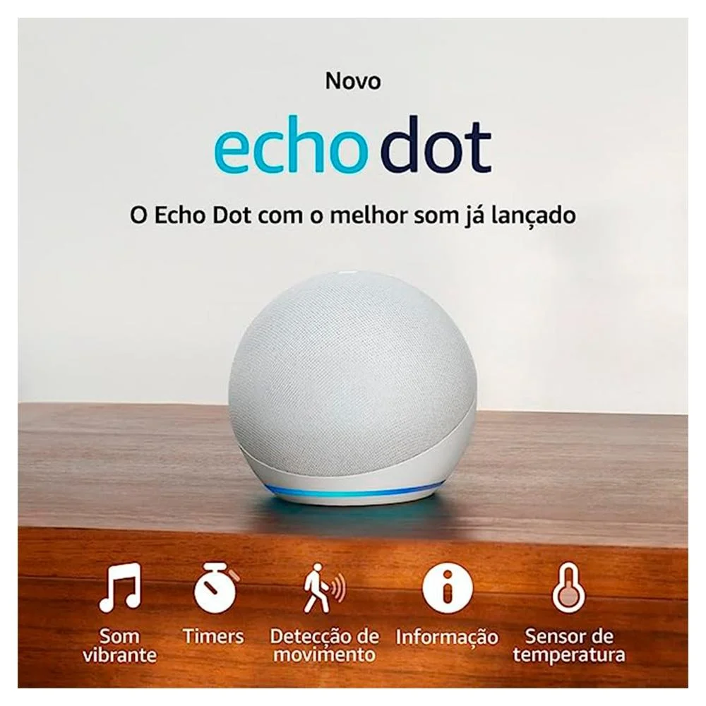Echo Dot 5ª Geração Amazon Alexa Smart Speaker Branco - B09b8xvsdp