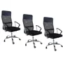 Kit 3 Cadeiras De Escritorio Oficial Nagano Tela Mesh Ergonômica peso máximo recomendado 110 kg, Preto