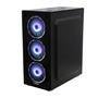 Gabinete Gamer Pcfort Endless, Mid Tower, RGB, Lateral E Frontal Em Vidro, Com 3 Fans RGB, Preto