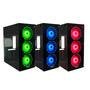 Gabinete Gamer Pcfort Endless, Mid Tower, RGB, Lateral E Frontal Em Vidro, Com 3 Fans RGB, Preto