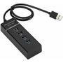 Cabo Extensor HUB USB 3.0, 4 Portas, Com Led, 5.0 Gbps, Preto