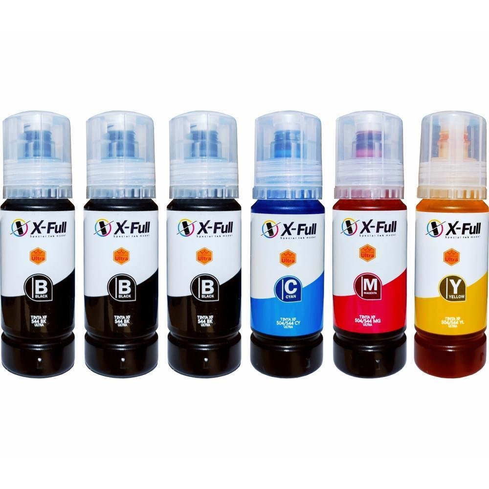 Kit com 6 Frascos de Tinta Refil 544 KaBuM
