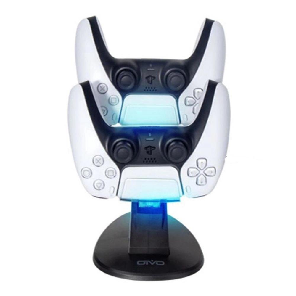 Carregador Gamme Stand, Compatível Com Controle Joystick PS5, Preto E Branco Carregador Gamme Stand, Compatível Com Controle Joystick PS5, Preto E Branco