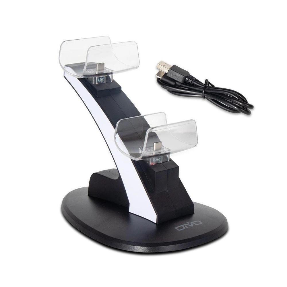 Carregador Gamme Stand, Compatível Com Controle Joystick PS5, Preto E Branco Carregador Gamme Stand, Compatível Com Controle Joystick PS5, Preto E Branco