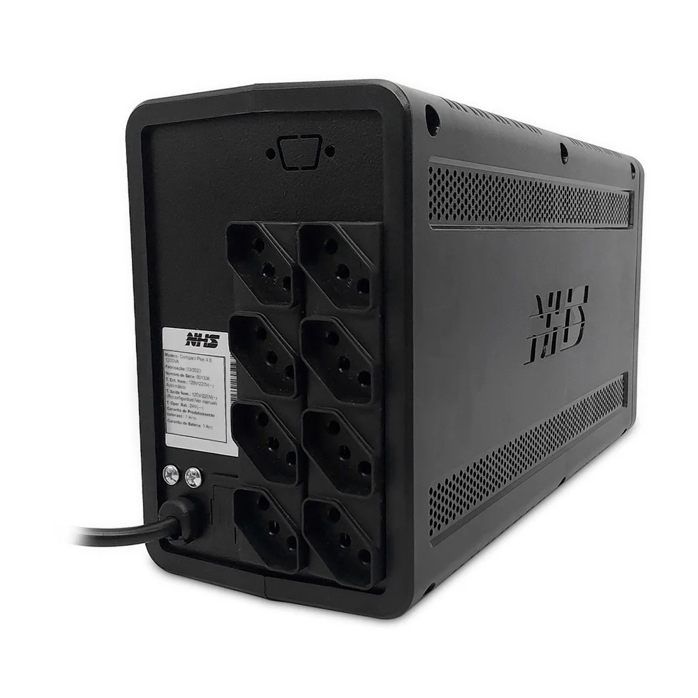 Nobreak Nhs Compact Plus 4, 1200va, S/120v, Bat. 2x7ah/12v, 8 Tomadas, Bivolt Aut. - 90.c1.a01200 Nobreak Nhs Compact Plus 4, 1200va, S/120v, Bat. 2x7ah/12v, 8 Tomadas, Bivolt Aut. - 90.c1.a01200