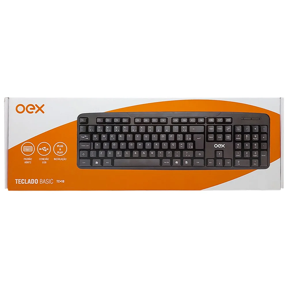 Teclado Conexo Multimidia Usb Oex Tc10 Preto