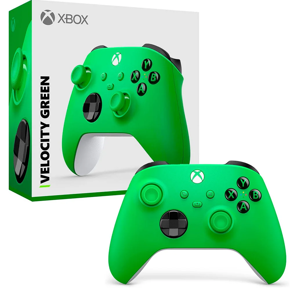 Controle Microsoft Xbox Series Velocity Green, Sem Fio - Qau-00090 Controle Microsoft Xbox Series Velocity Green, Sem Fio - Qau-00090