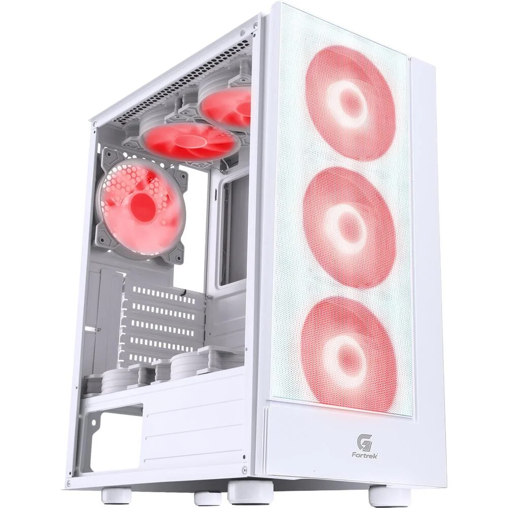 Gabinete Gamer Fortrek Cruiser, Lateral Em Acrílico, Com 3 Coolers RGB, Branco - 80257 Gabinete Gamer Fortrek Cruiser, Lateral Em Acrílico, Com 3 Coolers RGB, Branco - 80257