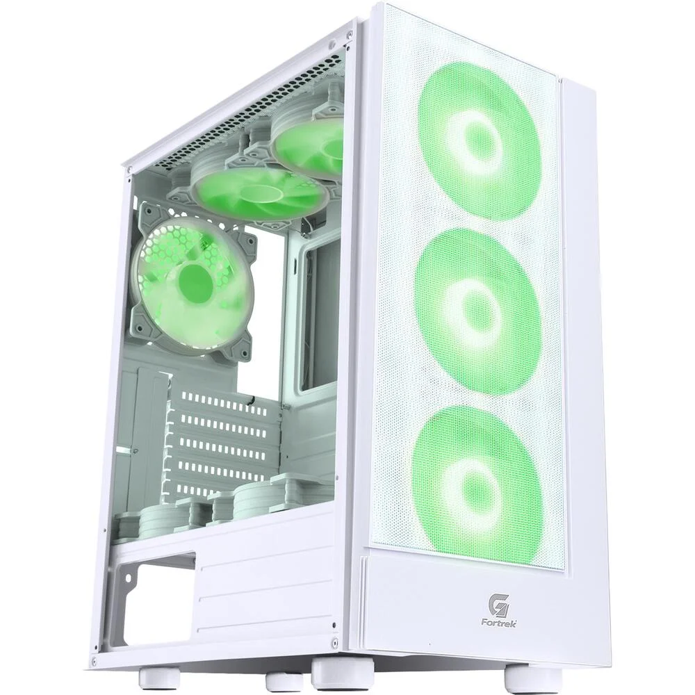 Gabinete Gamer Fortrek Cruiser, Lateral Em Acrílico, Com 3 Coolers RGB, Branco - 80257 Gabinete Gamer Fortrek Cruiser, Lateral Em Acrílico, Com 3 Coolers RGB, Branco - 80257